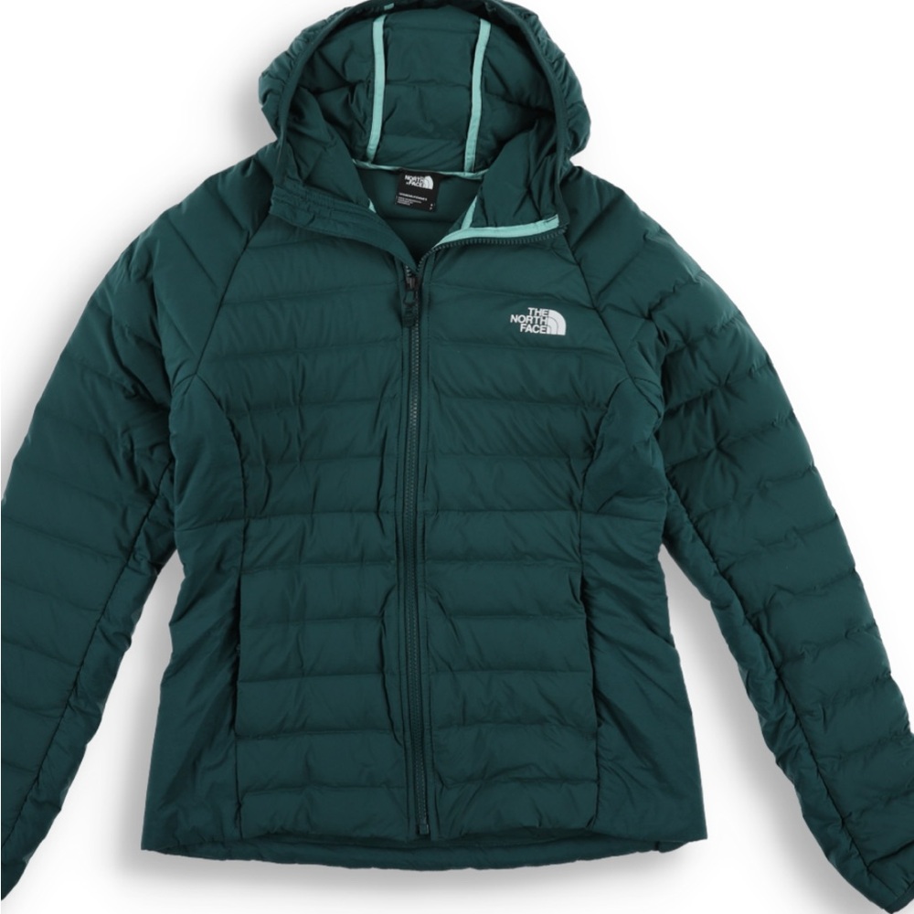 North Face Belleview Down Stretch Hoodie Women’s Size XS in Ponderosa Green